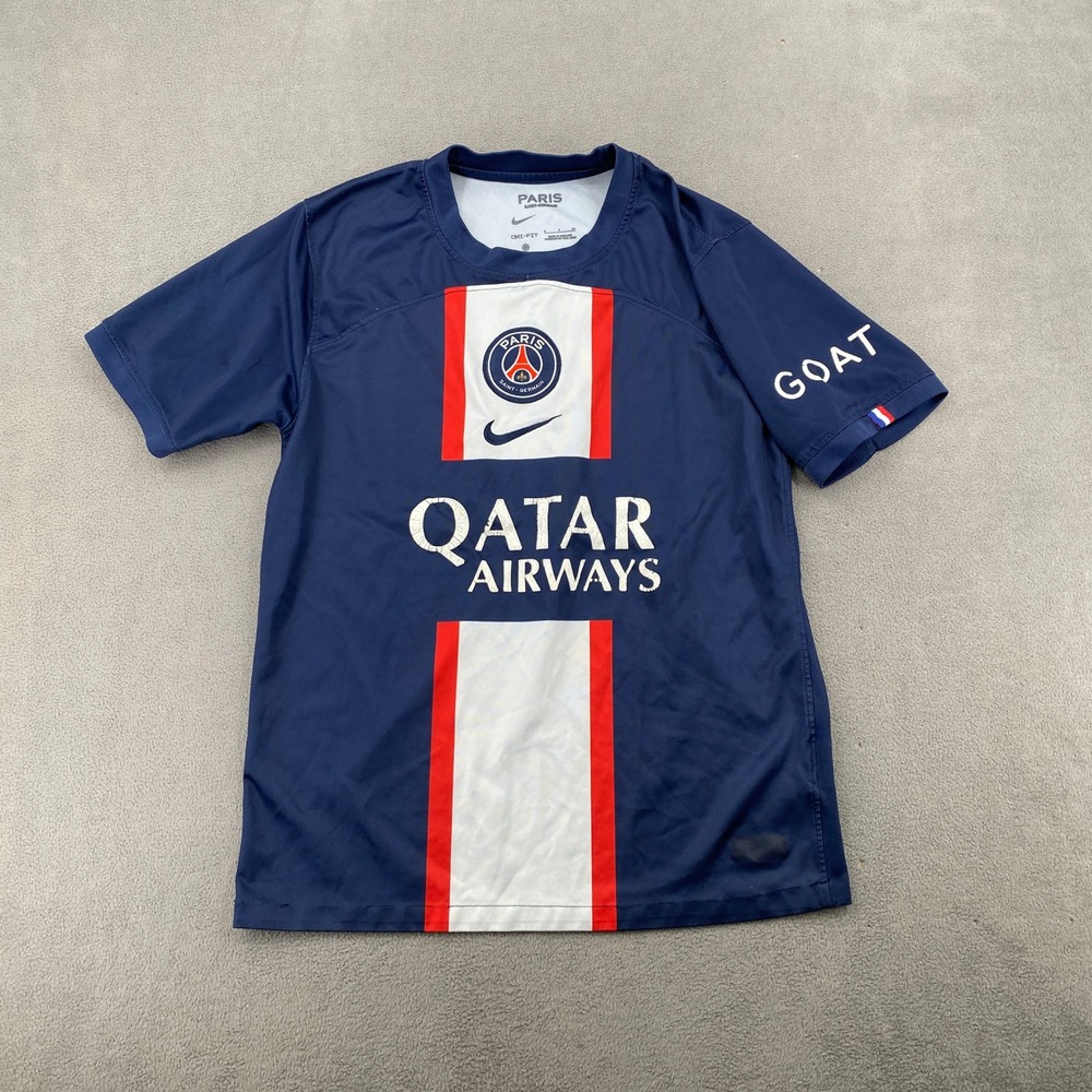 Nike Paris Saint-Germain PSG 2022-23 Home Jersey Navy Blue Qatar Airways Small
